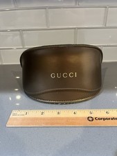Gucci Bronze Soft Clam Shell Large Sunglasses Eyeglasses Case