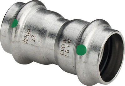 Viega Sanpress Inox-Muffe, d 54mm Stahl nichtrostend Modell 2315 436216