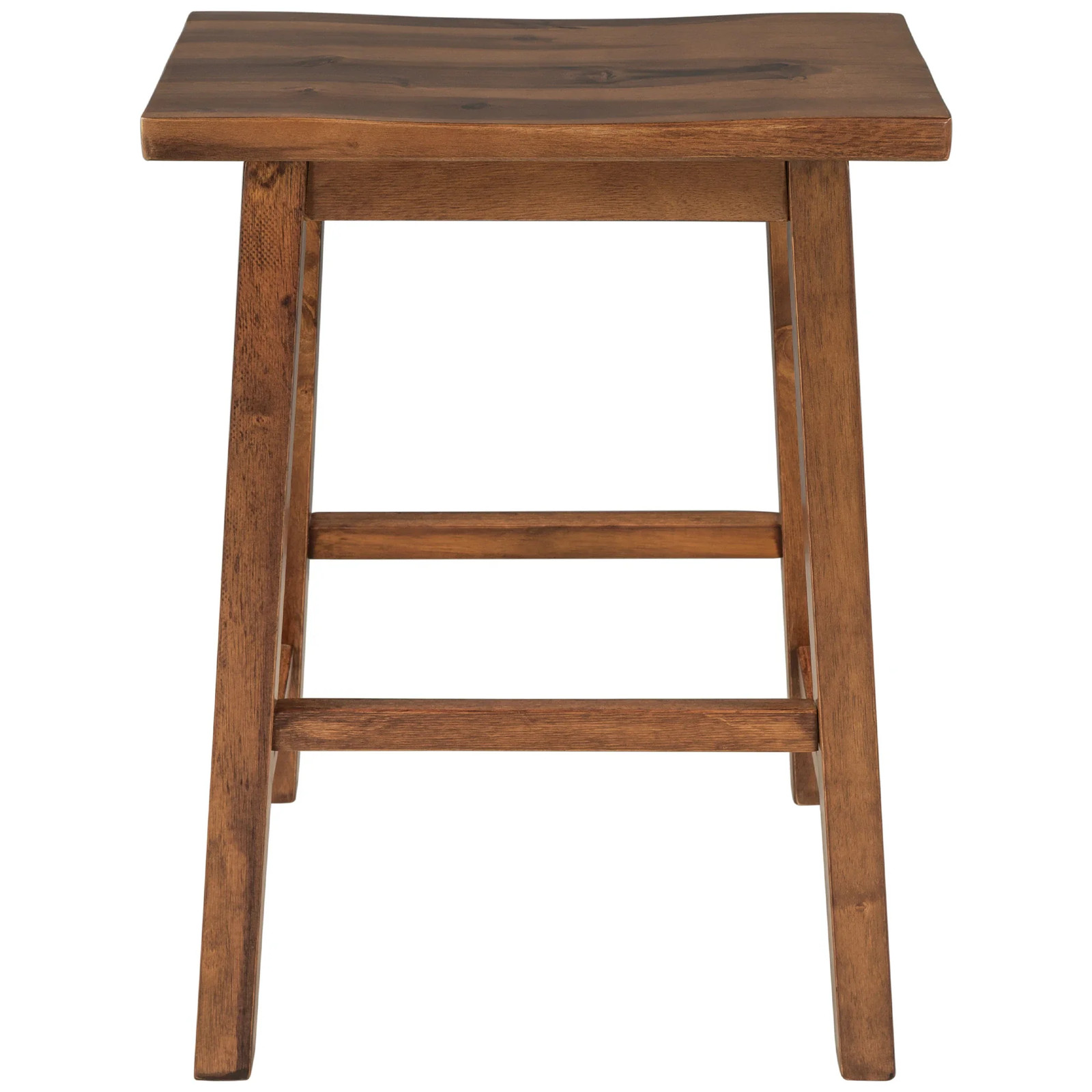 TOPMAX Solid Wood Rustic 3-piece 45" Stationary Kitchen Island Set with 2 Seatings, Rubber Wood Butcher Block Dining Table Set Prep Table Set with 2 Open Shelves for Small Places,Walnut+Cream White
