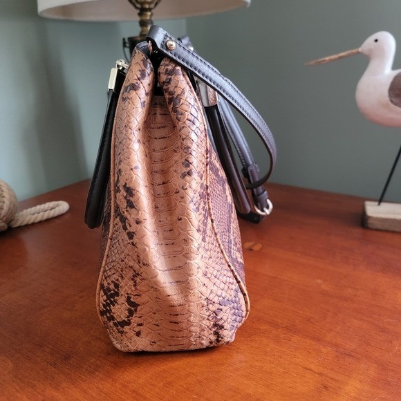 Coach F35271 Minetta Satchel Python Embossed Leather Tan Brown Crossbody Bag View 5