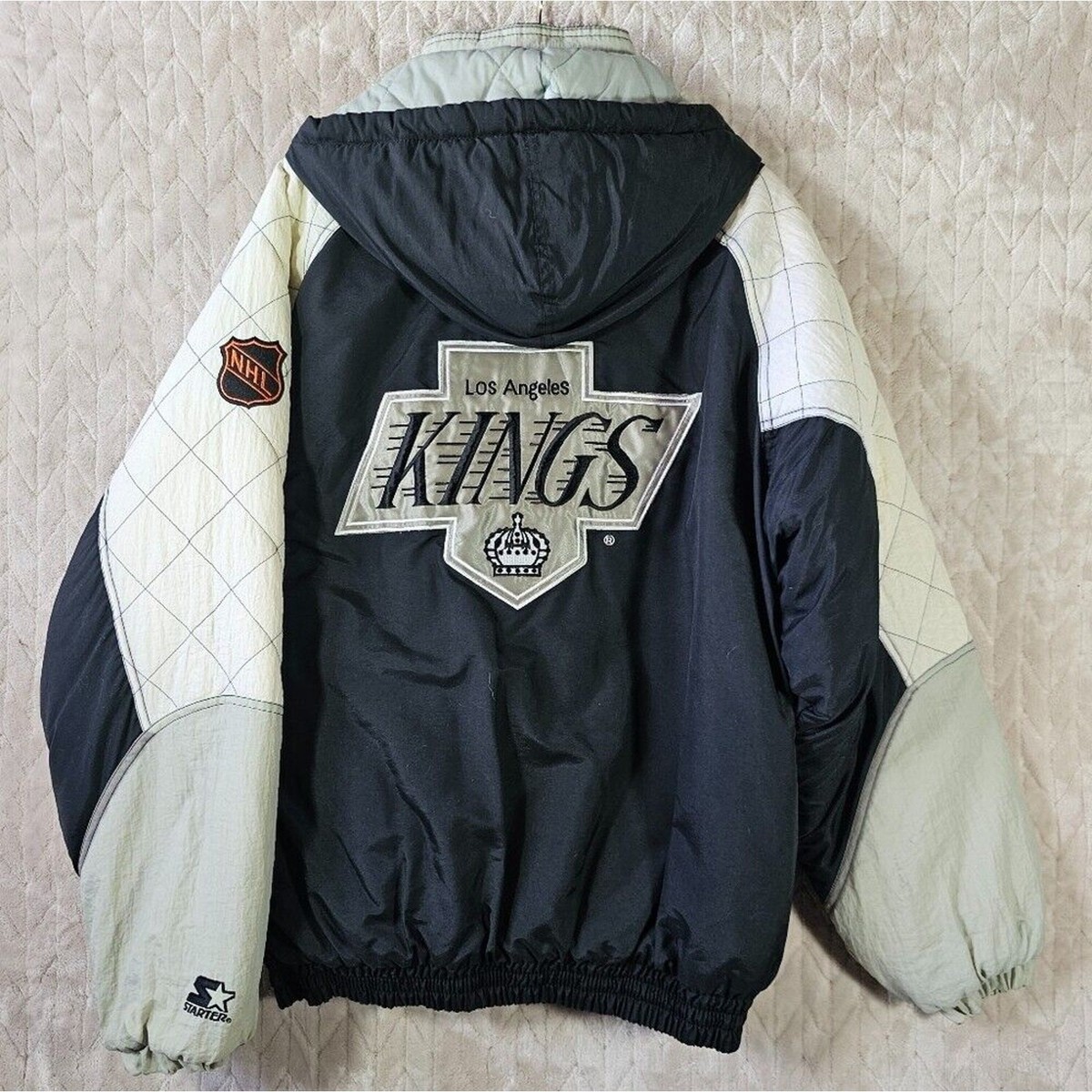 VTG Los Angeles Kings Starter Jacket Mens XL Hooded Full Zip Rare