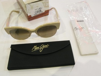 Maui Jim MARIPOSA Ivory Gold Bronze GLASS Round Cat-eye Butterfly HS817-22C