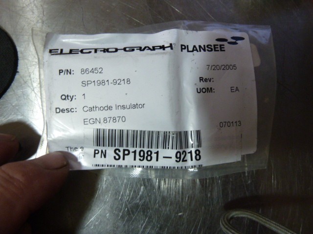 ELECTRO-GRAPH CATHODE INSULATOR (NEW) sp1981-9218 86452