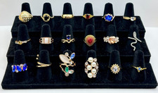 Lot of 18 Gold & Silver Tone Rings 7 - 7.5  R-116