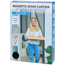 ✅Moustiquaire de porte magnétique Rideau 2 pièces 100 x 210 cm Noir