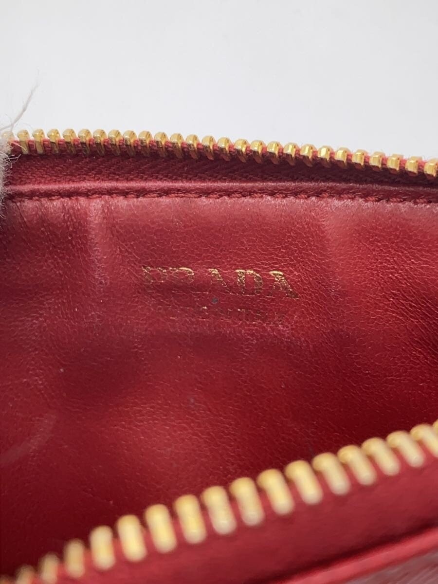 PRADA Card Case Leather RED Women's thumbnail 3
