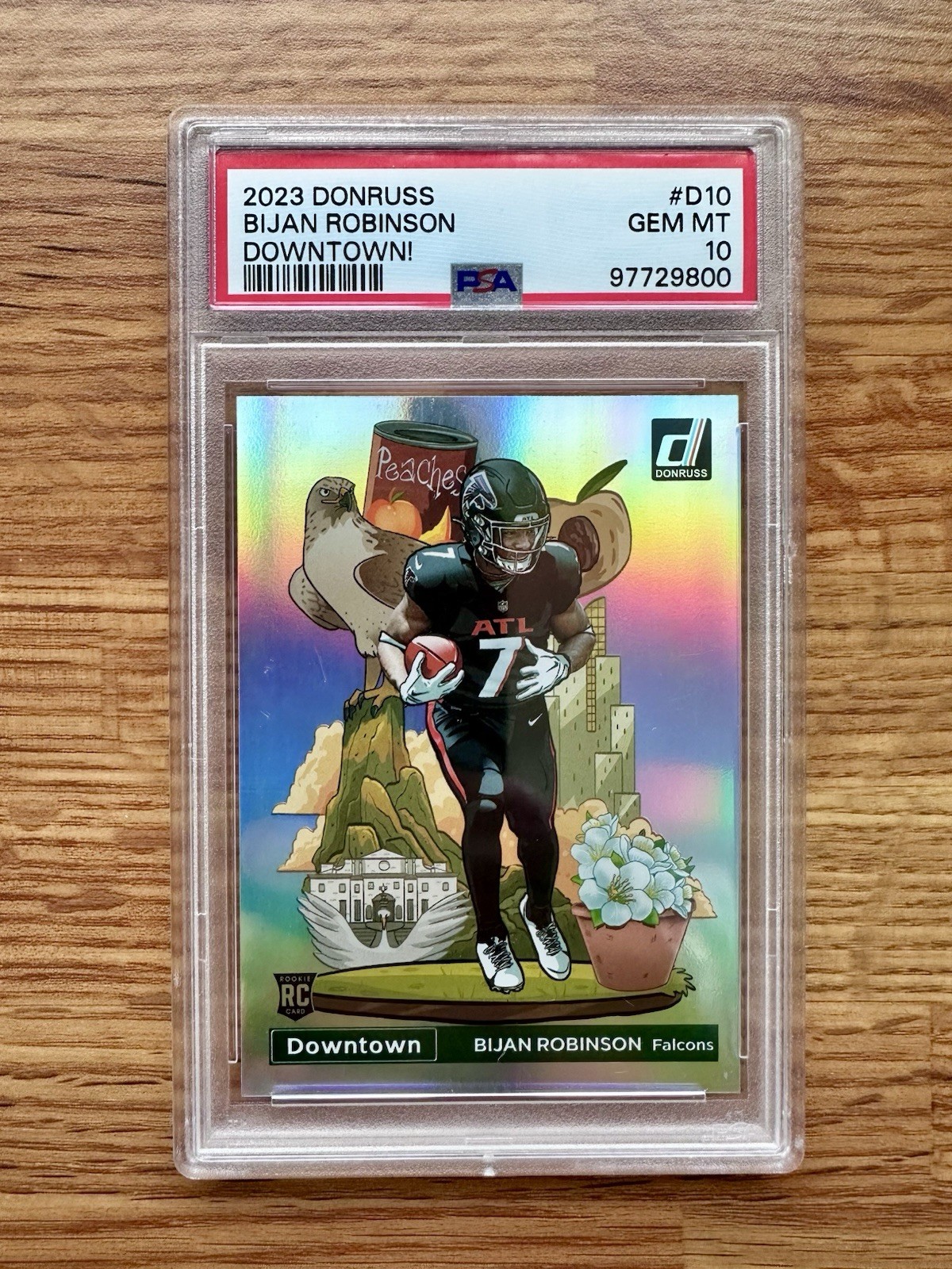 2023 Donruss Bijan Robinson Downtown! Rookie RC #D10 PSA 10 Atlanta Falcons SSP
