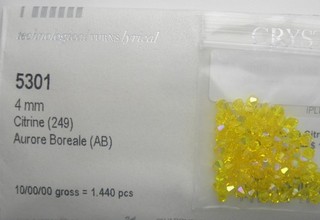 96 ART # 5301 4MM SWAROVSKI BEADS CITRINE AB