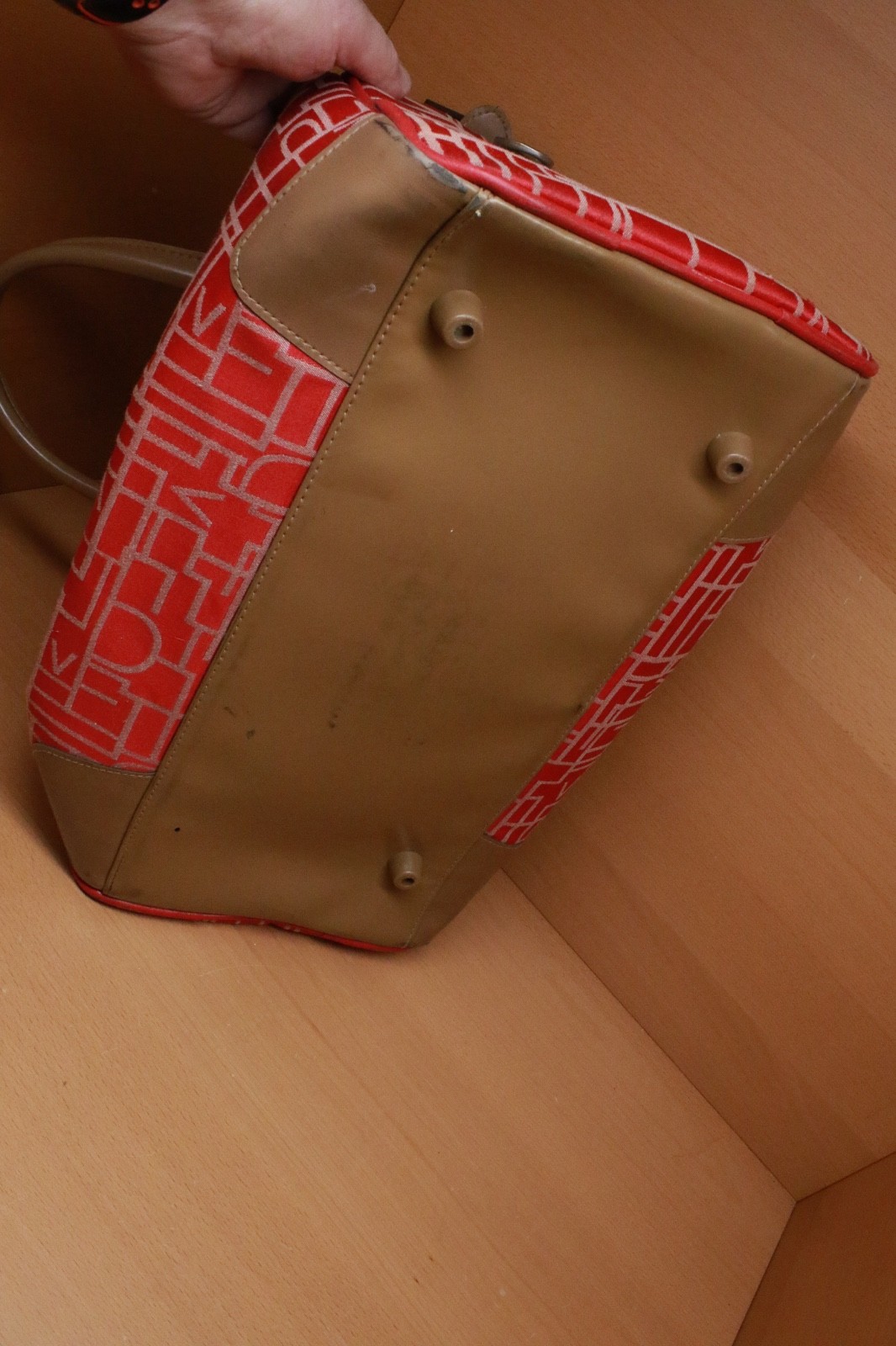 Vtg 2 DIANE VON FURSTENBERG - Red Wheeled Luggage Travel Bag & Carry On Size DVF