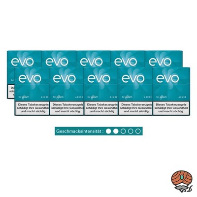 EVO AZURE (Teal) Tabaksticks für Ploom Tabakerhitzer, 10x20 Stück = 1 Stange
