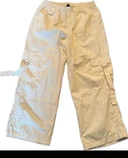 Wild Fable Women's Mid-Rise Wide-Leg Cargo Pants Size Large, Off-White