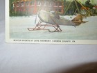1900's Postcard Winter Sports Lake Harmony Carbon County Pa Prop Plane on Ice — photo 2