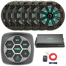 Metra 3-Zone Bluetooth Controller, 6x 8" 300W Speakers W/Grille, 6CH Amp, Kit