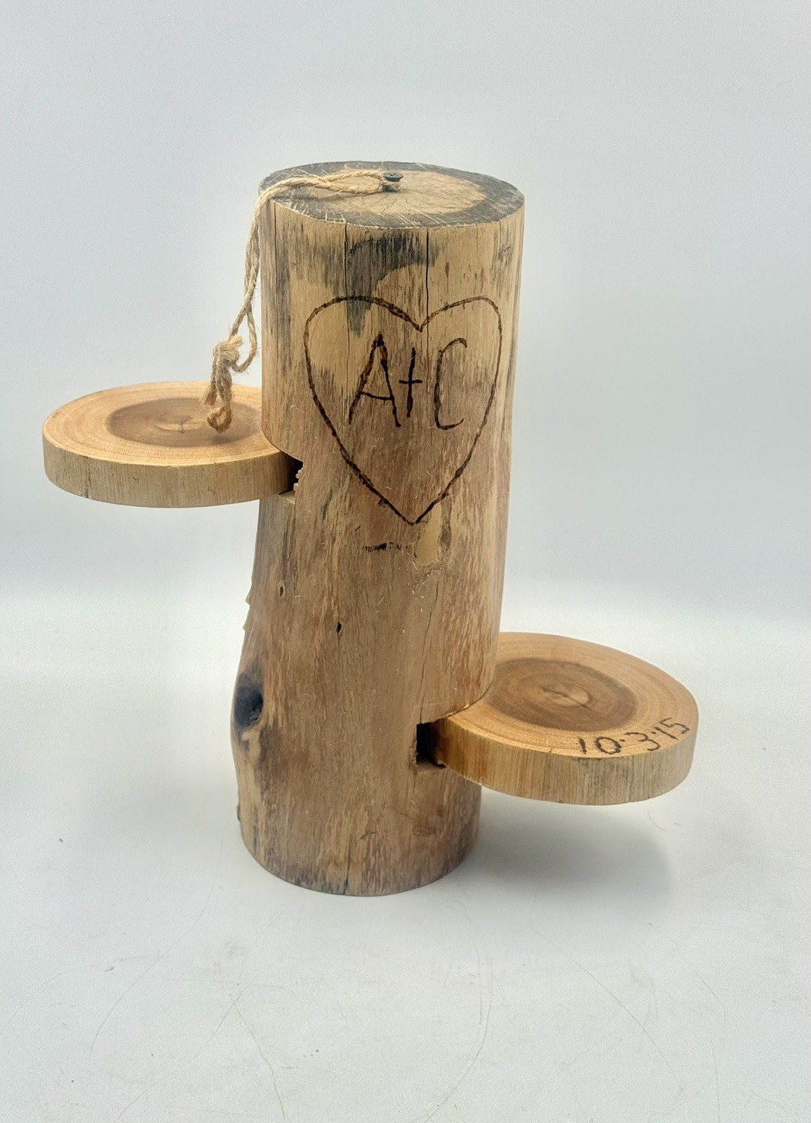Awesome Heavy Rustic Wooden Log Pillar Candle Holder