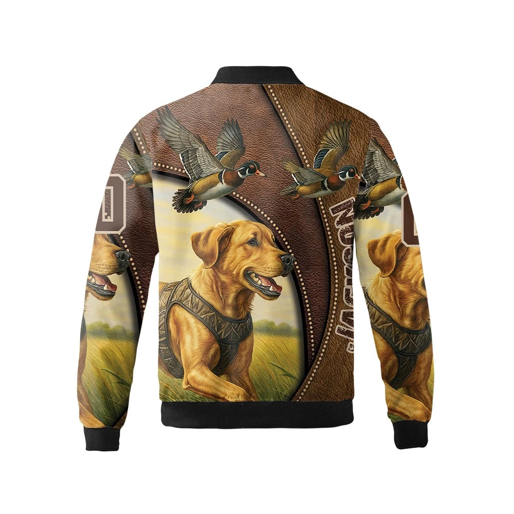 Personalized Labrador Retriever Dog Hunting Ducks Dog Lover Gift Bomber Jacket