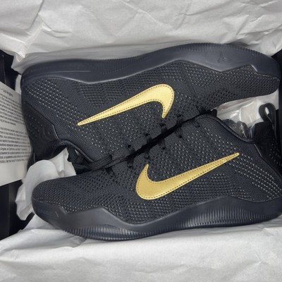 Men's 9 Nike Kobe 11 Elite Protro Low Top Fade To Black Black/Gold