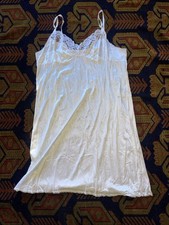 White Vintage Vassarette Full Slip Lace Trim Size 26  44/50 Nylon Black