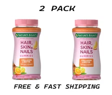 (2 PACK)Nature's Bounty Hair Skin and Nails, Collagen and Biotin, Gummies, 90 Ct