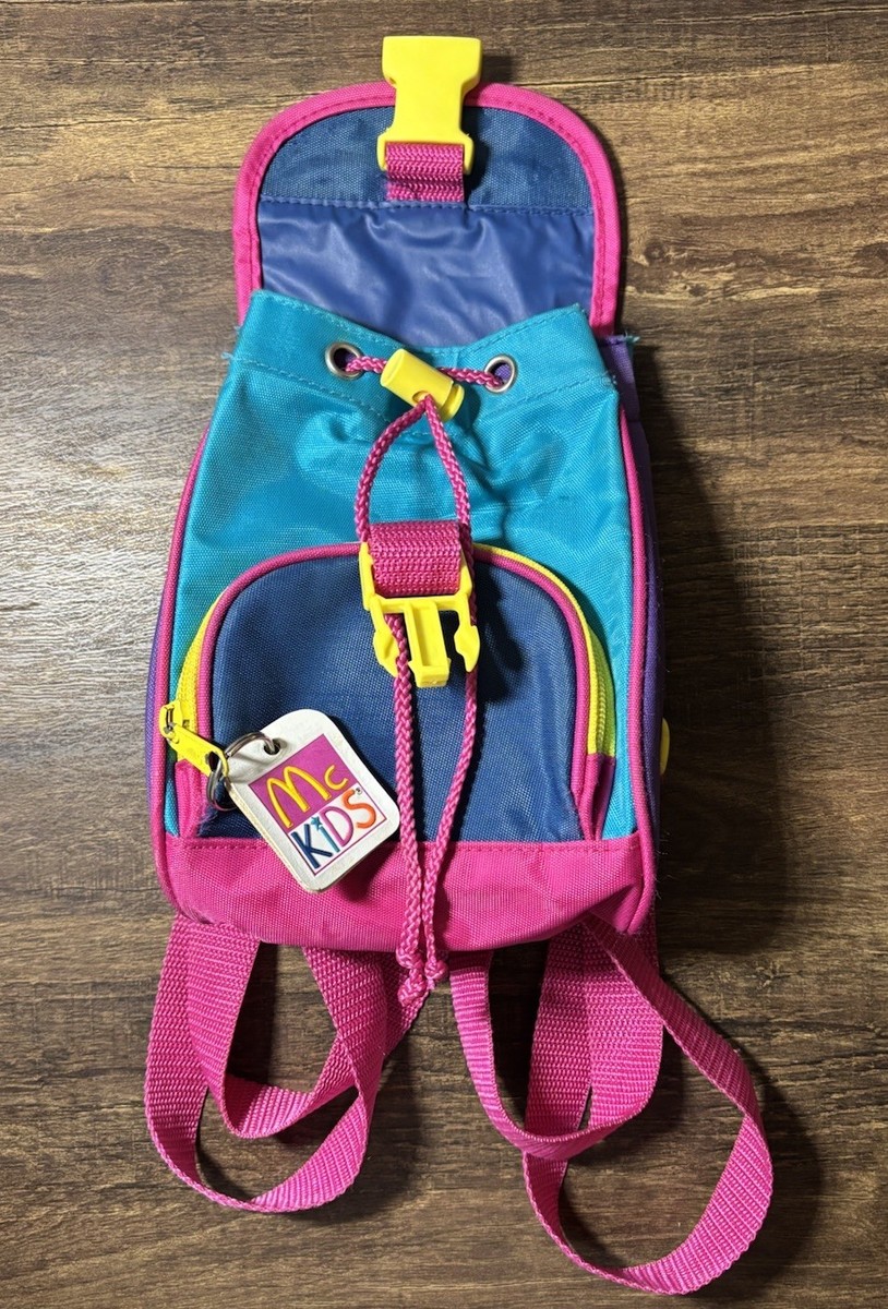 Vintage McDonald's McKids Backpack Color Block 80s Sears Bag w