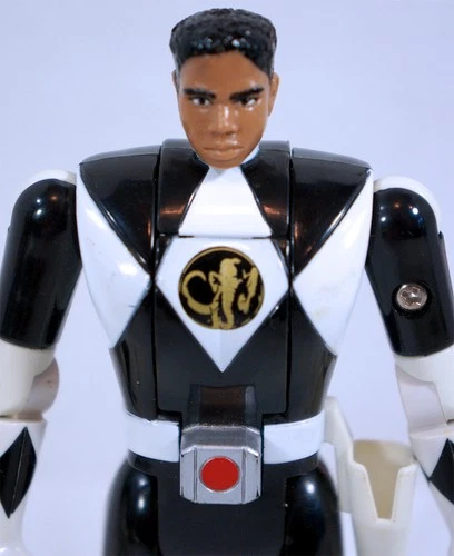 Vintage 1993 Mighty Morphin Power Rangers Black Ranger Flip Head Figure Bandai