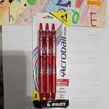 3ct Pilot Acroball Colors Advanced Red Ink Ballpoint Pens Medium Point 1.0mm