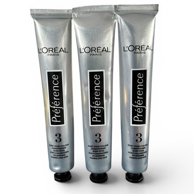 3 x L'Oreal Preference 3 Post Vivid Colour Conditioner 54ml Neu unbenutzt 