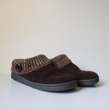 Clarks Angelina Indoor Outdoor Slippers Size 8 M Women's Suede Knit Collar Clogs