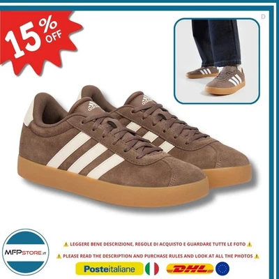 Adidas VL Court 3.0 Sneaker Suède Marron Taille EU 40 JP7536 - Photo 1/4