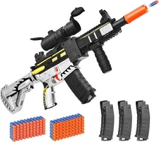 Realistic Toy for Nerf Guns Dart - Electric Sniper Rifle with Scope 120 Soft Bul