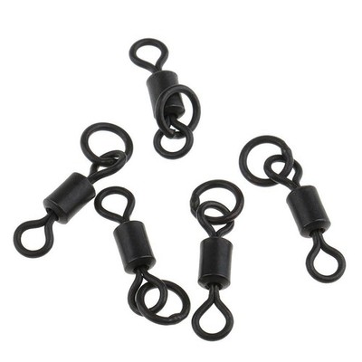 50Pcs Karpfen Angeln Wirbel Micro Haken Ringe Wirbel Stecker Rig