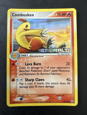 Pokémon TCG EX Emerald Combusken 25/106 Englisch 2005 70 KP Phase 1 Harada