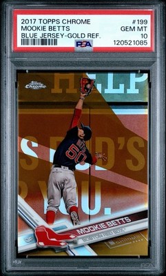 2017 Topps Chrome Mookie Betts Gold Refractor #/50 Red Sox PSA 10