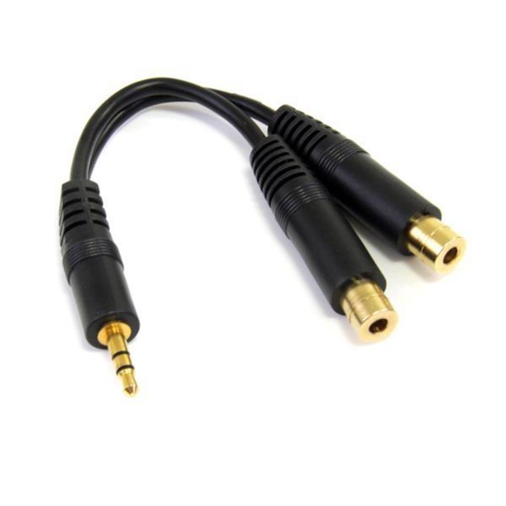 StarTech.com 15cm Stereo Splitter Kabel - 3,5mm Klinke Stecker auf 2x 3,5mm Buch