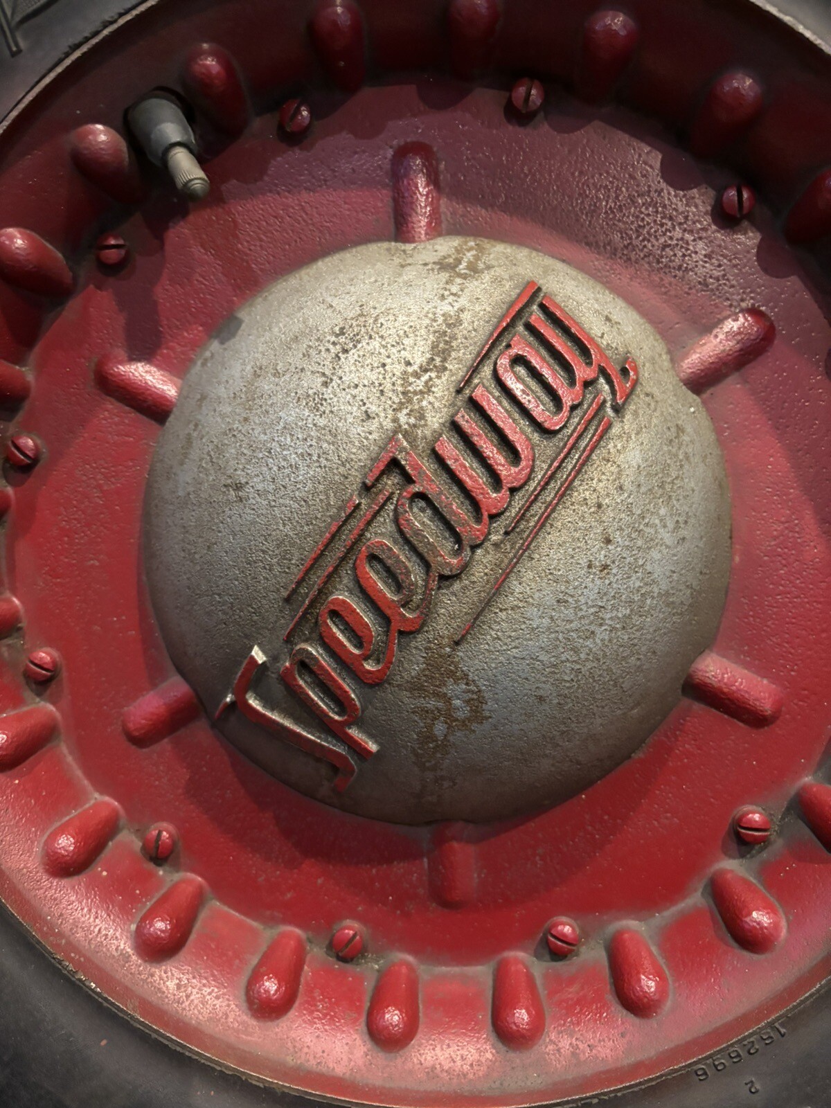 2 Rare Antique Vintage Speedway Car Wheel Cast Iron Hubcap Goodyear