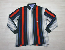 90s Vintage Tommy Hilfiger Rugby Shirt Men's L Colorblock Polo Crest Logo