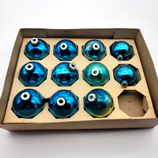 Mixed Blue Glass Balls Christmas Ornaments Brand Size and Colors Vary Holiday