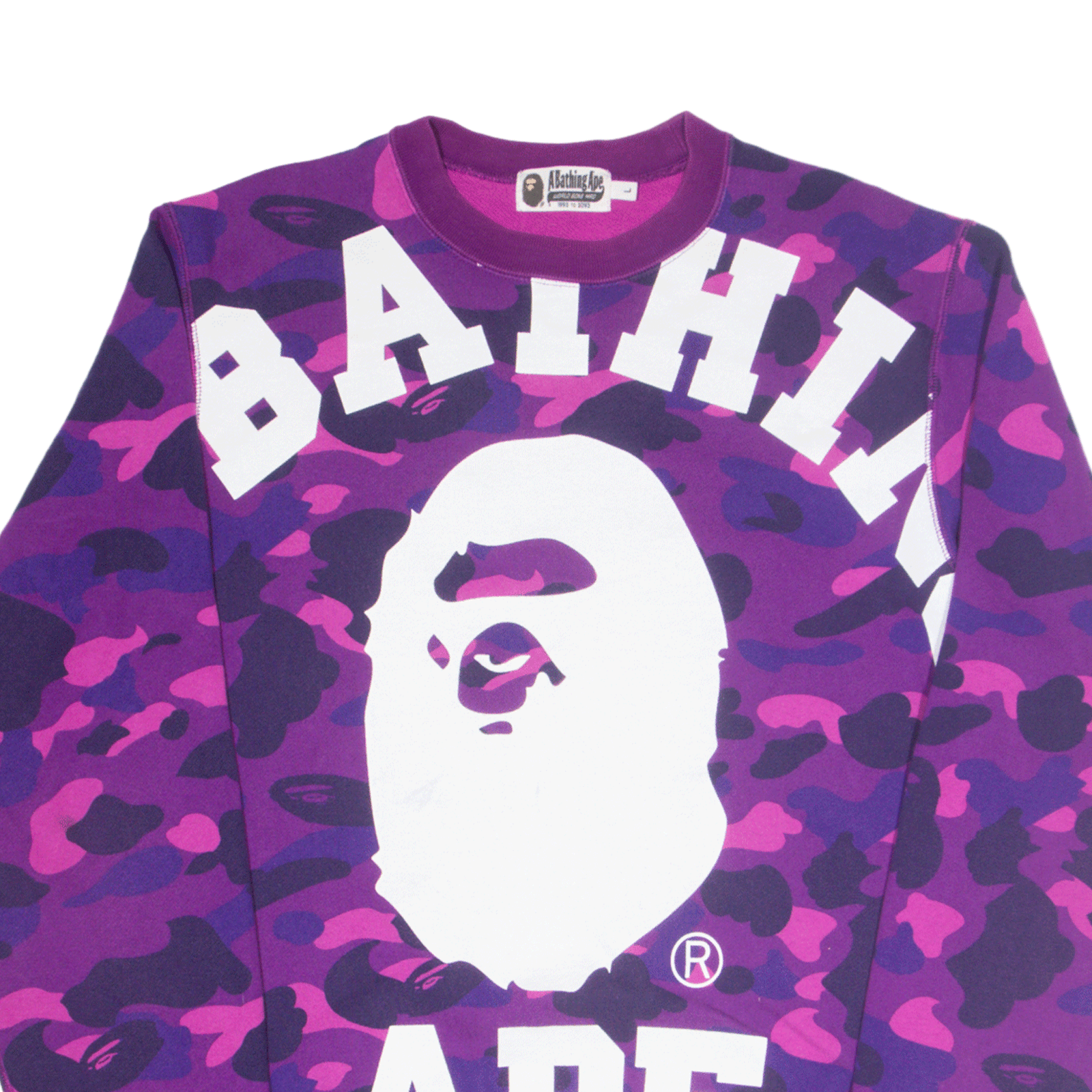A BATHING APE Bape Camo Sweatshirt Purple Mens L | eBay