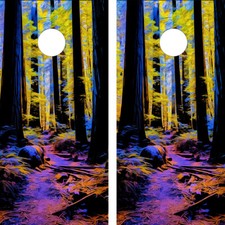 FADEPROOF Cornhole Board Wraps Laminated / Forest Path