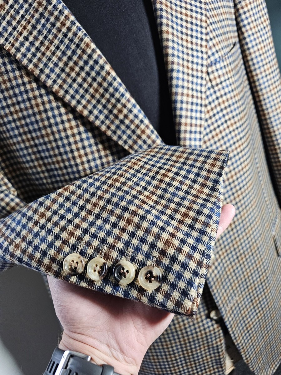 Chester Barrie Cashmere Jacket UK 46 Gun Club Check Savile Row