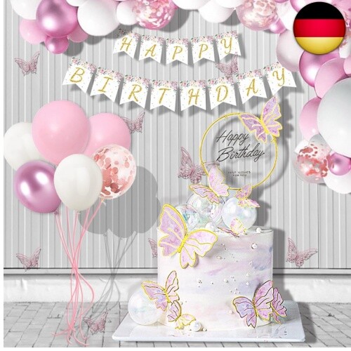 Geburtstagsdeko Mädchen, Pastell Luftballons Deko Kindergeburtstag, Rose - Bild 4 von 6