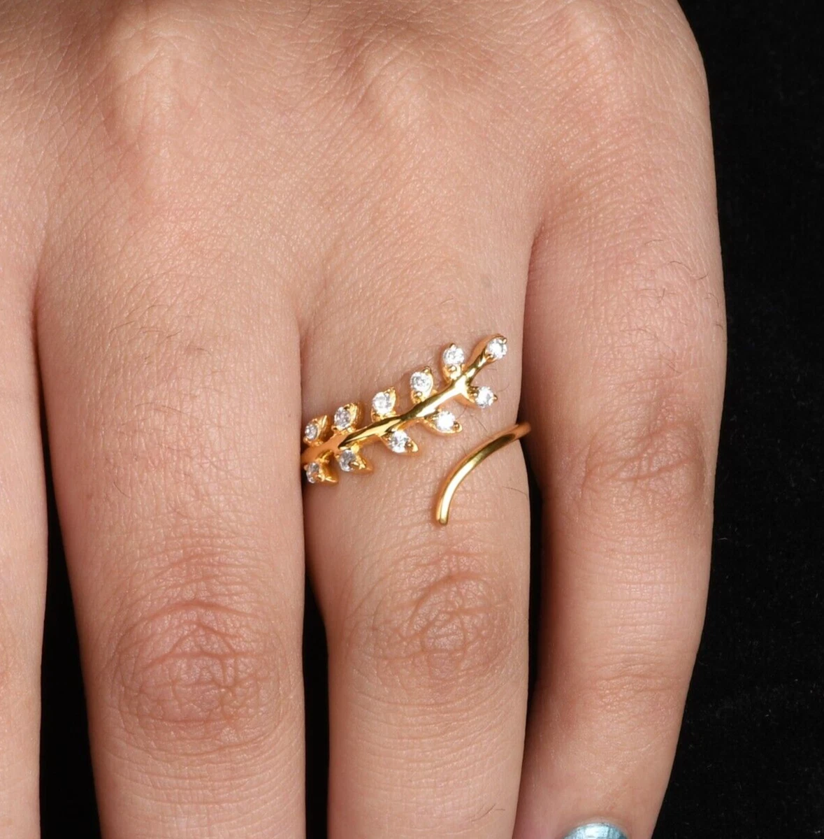 Rose Gold Leaf Ring For Girls