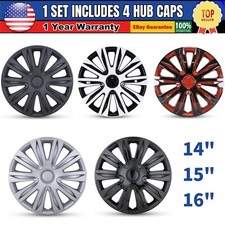 14 15 16 Set Of 4 Wheel Covers Snap On Full Hub Caps For Tire Steel Rim