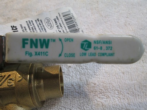 FNW FNWX411CF Sweat Full Port Brass Ball Valve 3/4 Inch 2 PACK - Picture 5 of 7