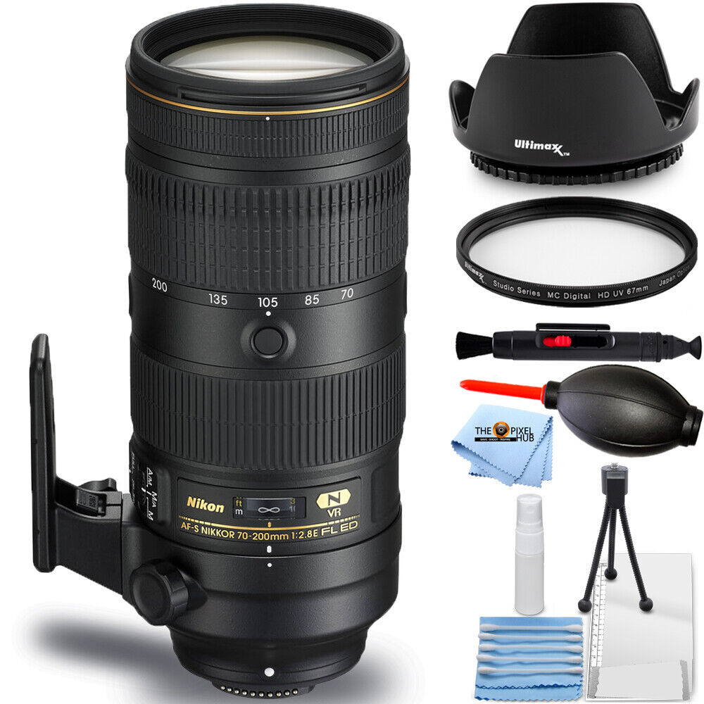 Nikon AF-S NIKKOR 70-200mm f/2.8E FL ED VR Lens - Essential UV Filter Bundle