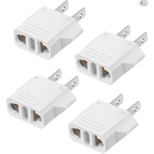 4 Pack Plug Adapter, 220V to 110V Adapter Plug Converter, Travel Adapter from Eu