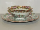 CHINESE CANTON  PORCELAIN  BOWL + PLATE