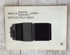 VINTAGE Minolta Rokkor/Rokkor-X Lenses Depth of Field Tables Booklet English