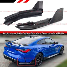 For 21-26 BMW G82 G83 M4 Performance Style Carbon Fiber Rear Bumper Extension