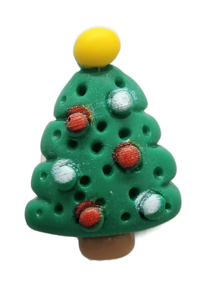 CHRISTMAS TREE Thumb Tacks - 15 Handmade Resin Holiday Theme Bulletin Board Pins - Image 2 of 3