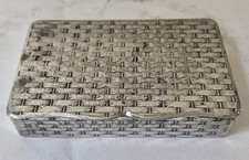 Boite à timbres art déco en métal argenté style  faussement tressé